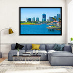 Long Beach Rainbow Harbor Skyline Wall Art