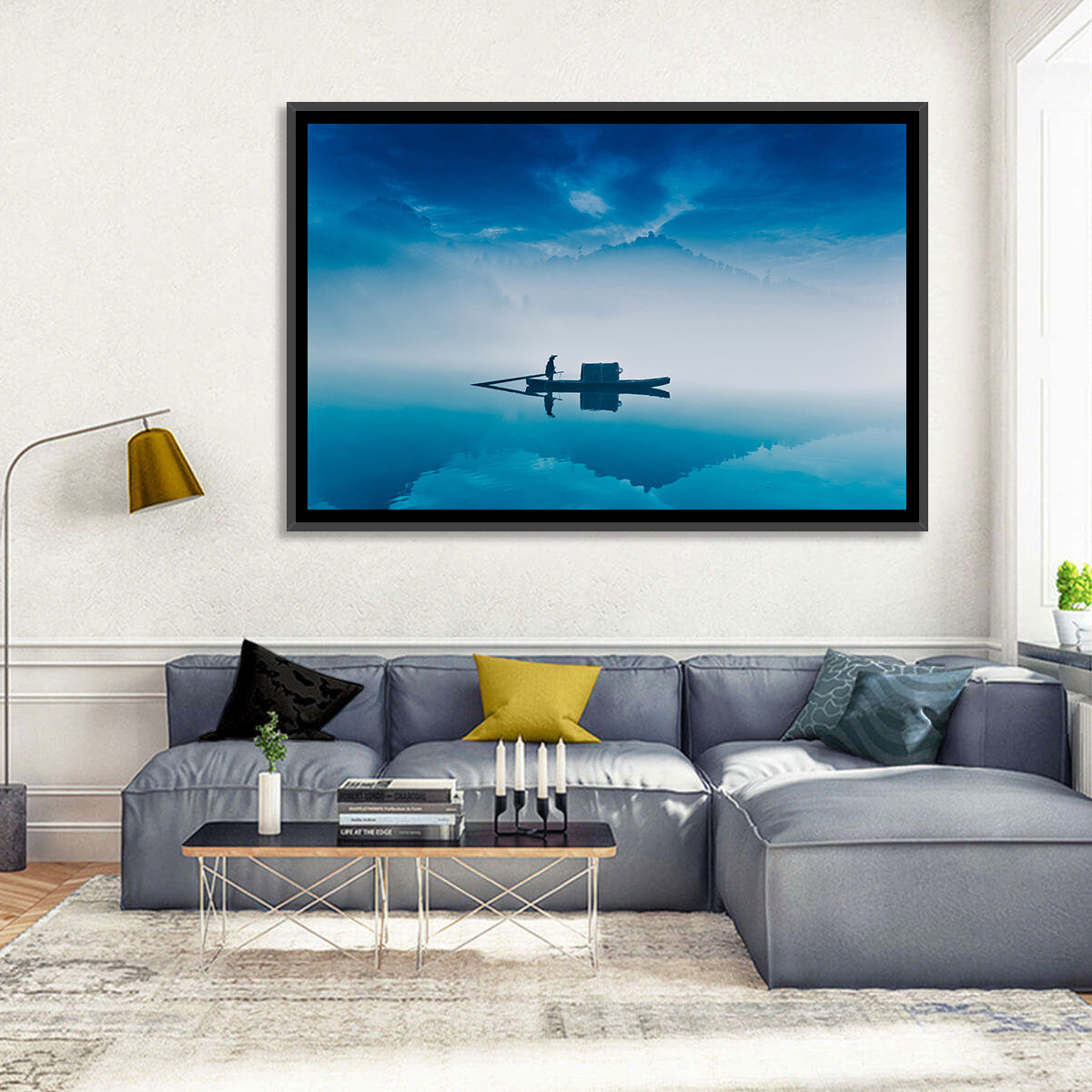 Dongjiang Lake Morning Wall Art in a room, landscape