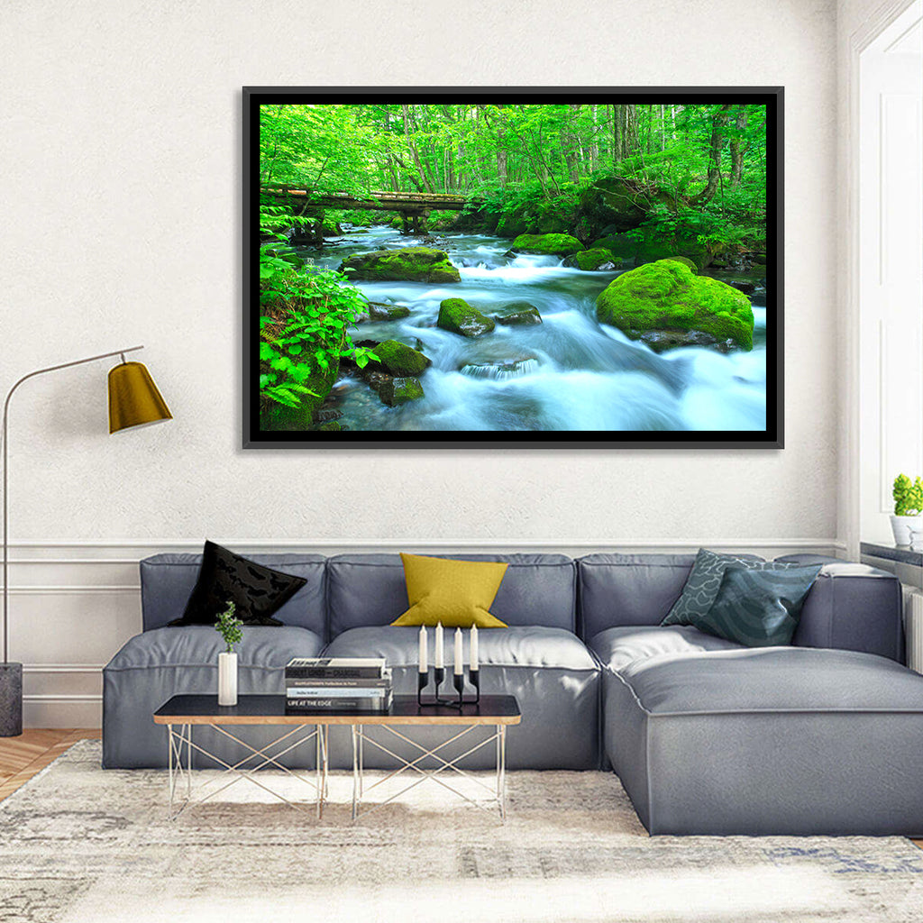 Mossy Forest Stream Wall Art