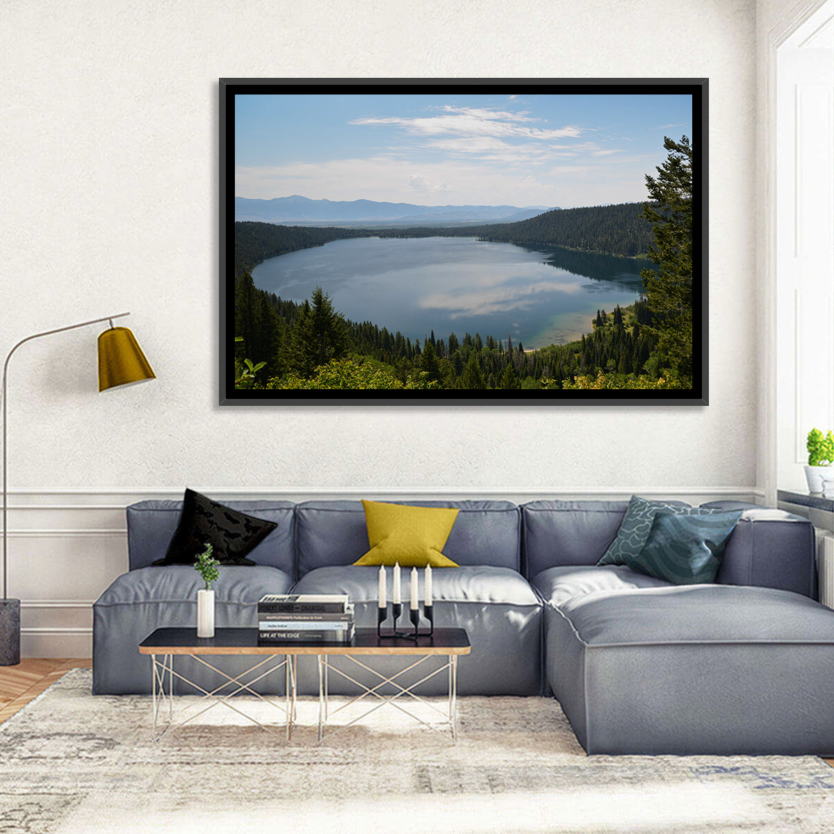 Phelps Lake Reflections Wall Art in a room, landscape