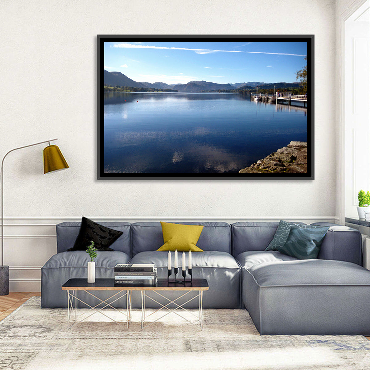 Lake Ullswater Pier Wall Art in a room, landscape