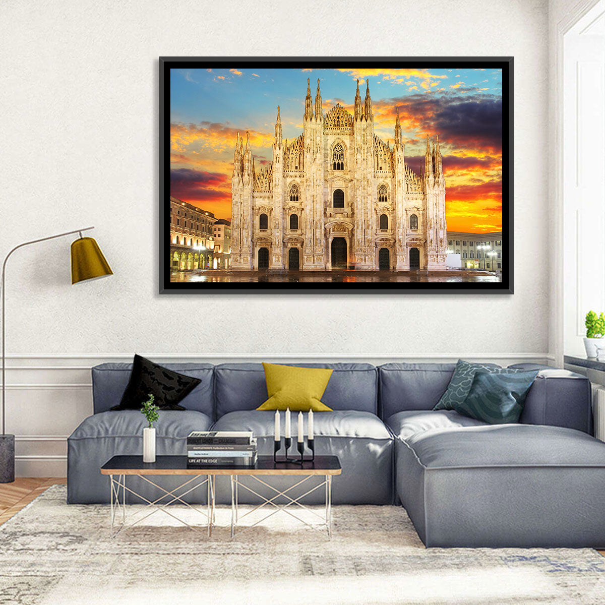Milan Duomo at Sunset Wall Art in a room, landscape