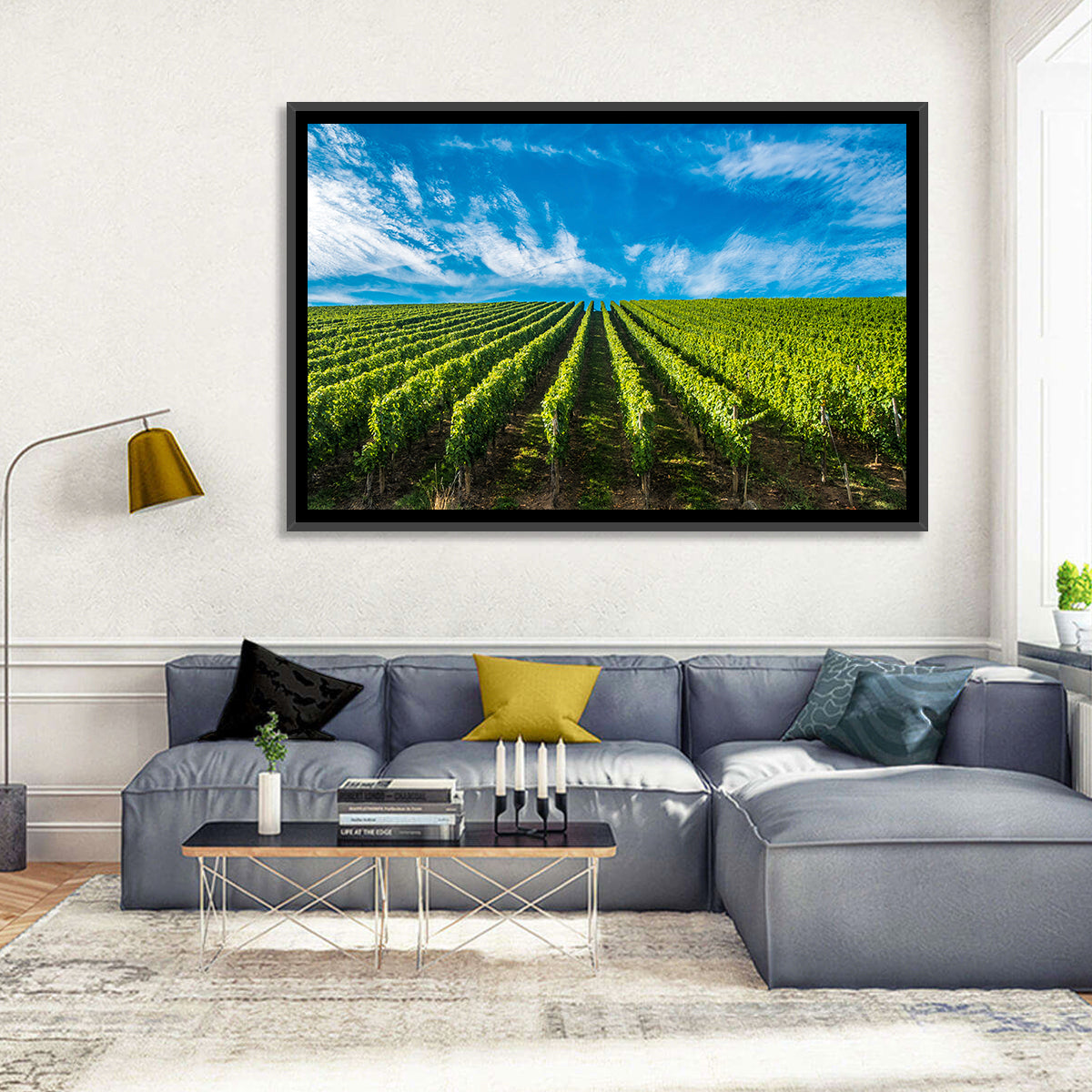 Luxembourg Vineyards Wall Art in a room, landscape