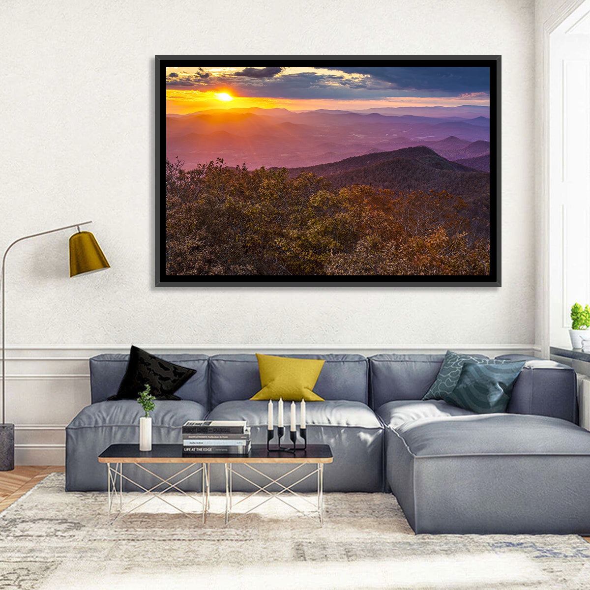 Blue Ridge Sunset Over Autumn Ridges Wall Art