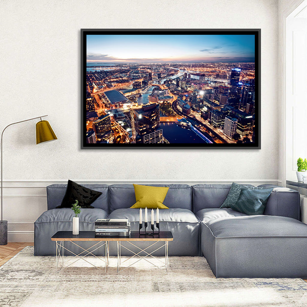 Melbourne Twilight Skyline Wall Art