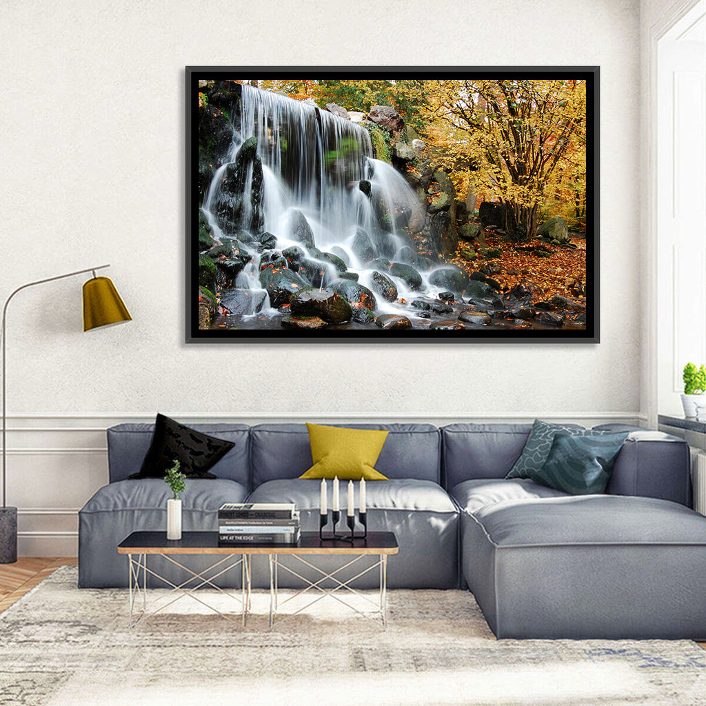 Autumn Waterfall at Sonsbeek Park Wall Art
