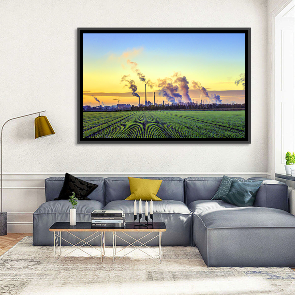 Frankfurt Industrial Edge Wall Art in a room, landscape