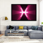 Magenta Pisces Symbol Wall Art