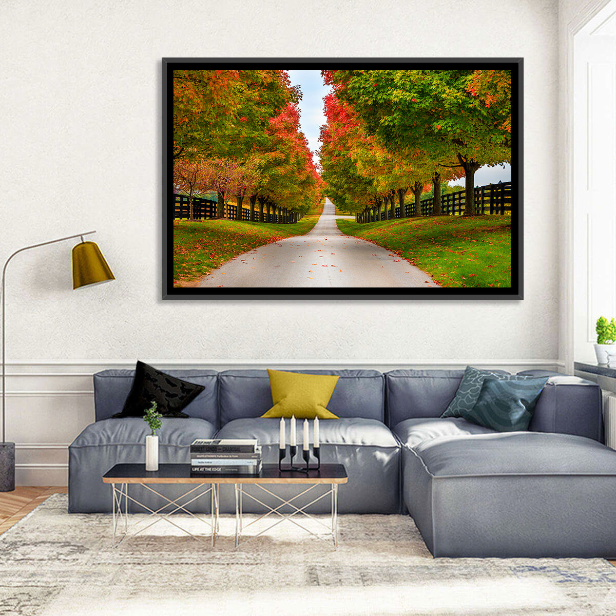 Tree-lined Farm Lane, Kentucky Wall Art in a room, landscape