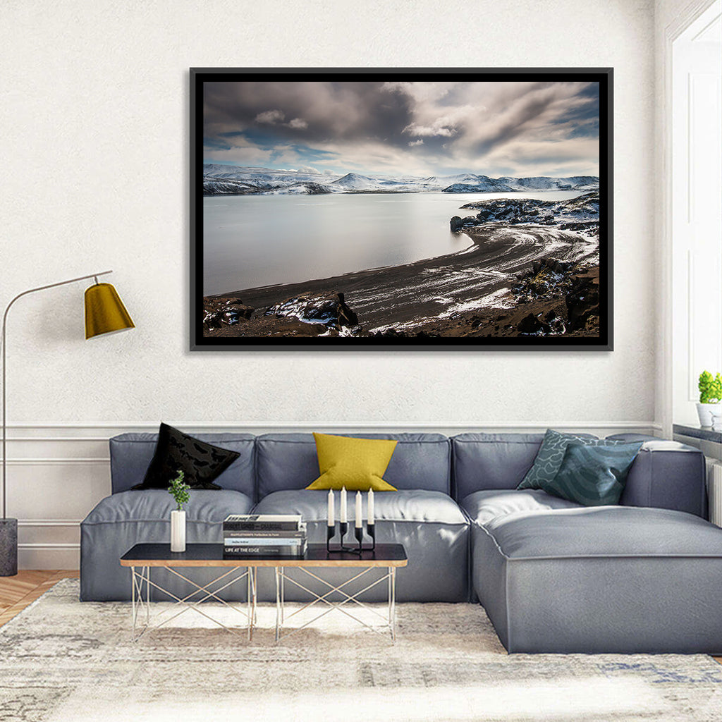 Kleifarvatn Black Sand Shore Wall Art