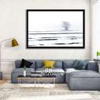 Foggy Winter Field with Lone Tree Wall Art