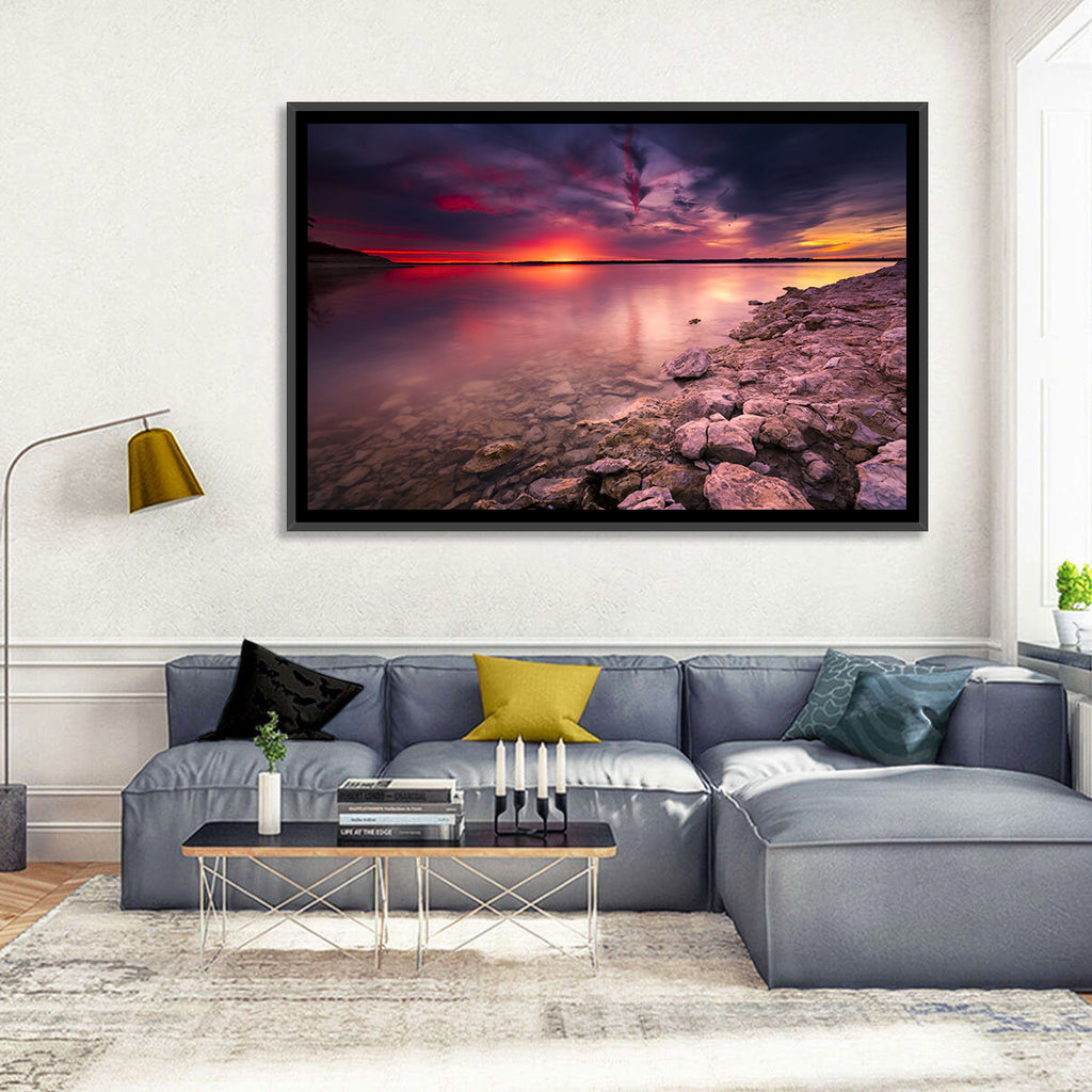Benbrook Lake Sunset Reflection Wall Art