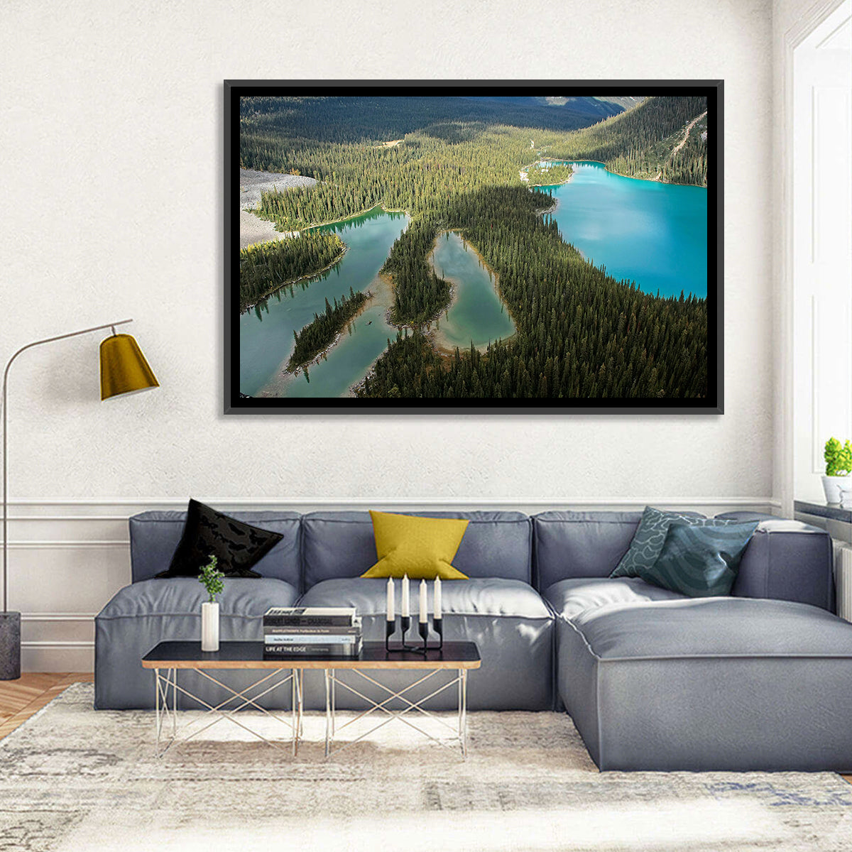 Mary and O Hara Lakes Wall Art in a room, landscape