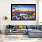 Frankfurt Twilight Skyline Wall Art