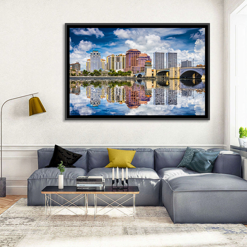 West Palm Beach Skyline Reflection Wall Art