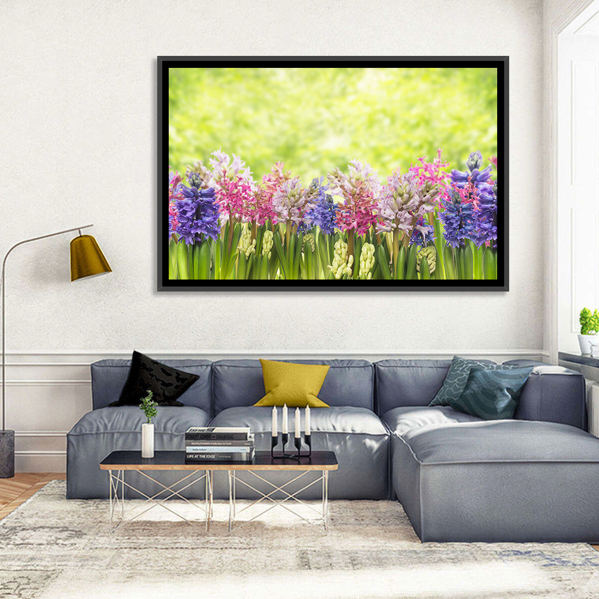 Hyacinth Cluster in Bloom Wall Art in a room, landscape