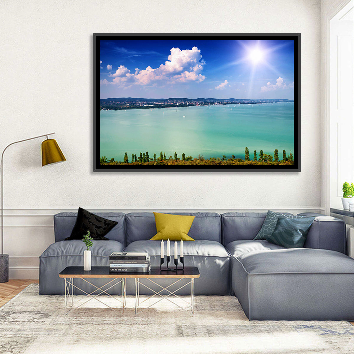Tihany View Lake Balaton Wall Art in a room, landscape