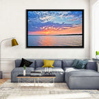 Cloudy Lake Sunset Reflection Wall Art