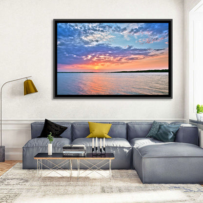 Cloudy Lake Sunset Wall Art