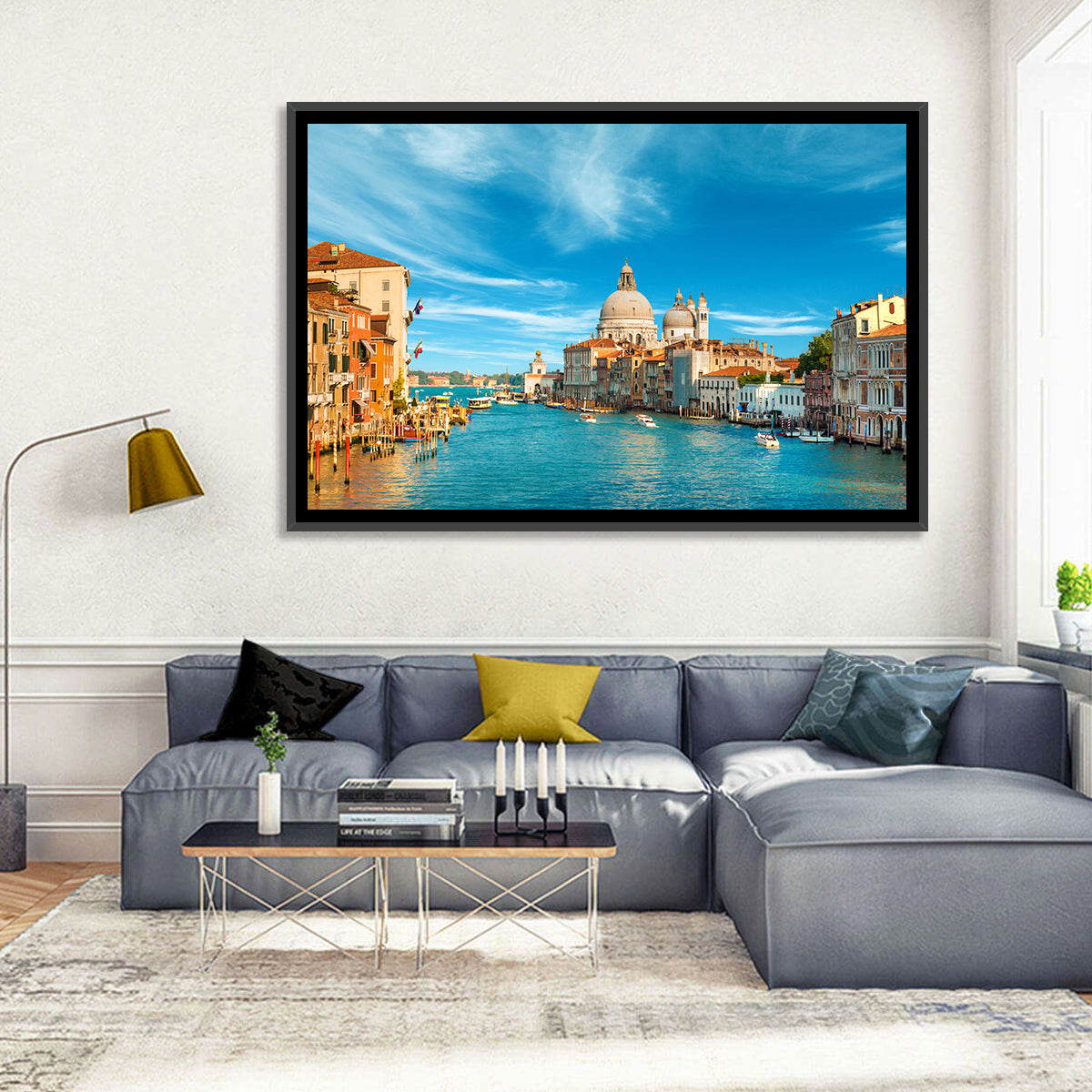 Venice Grand Canal and Santa Maria Della Salute Wall Art in a room, landscape