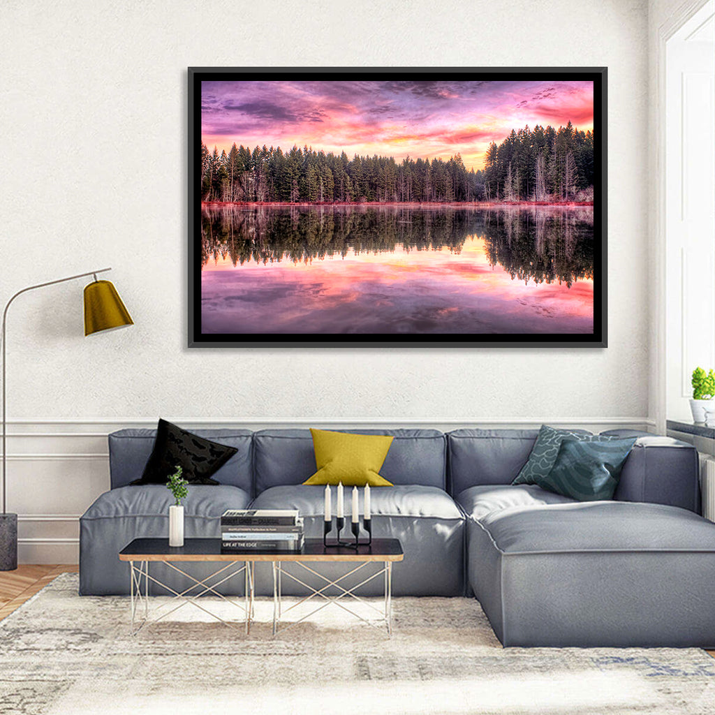 Sunrise Reflection at Forest Lake Wall Art