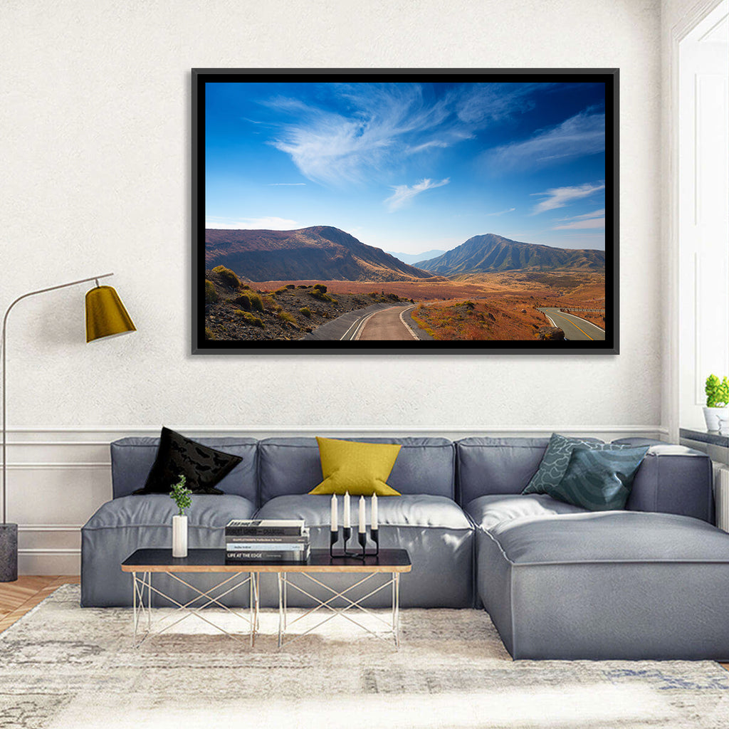 Mount Aso Winding Road Wall Art