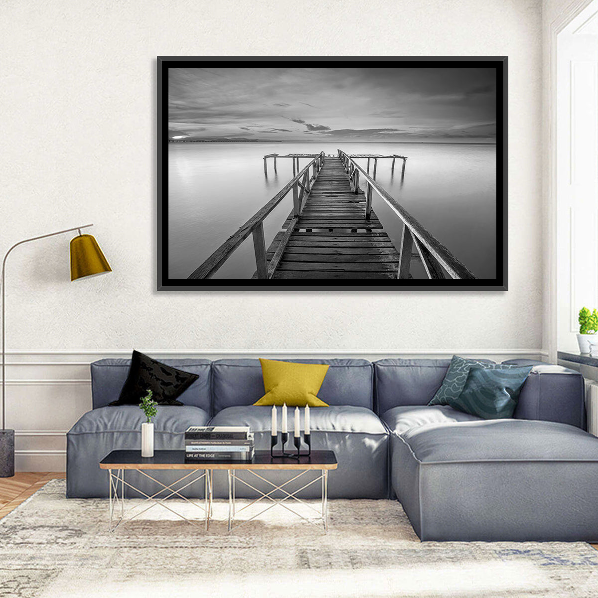 Teluk Tempoyak Jetty at Dusk Wall Art in a room, landscape