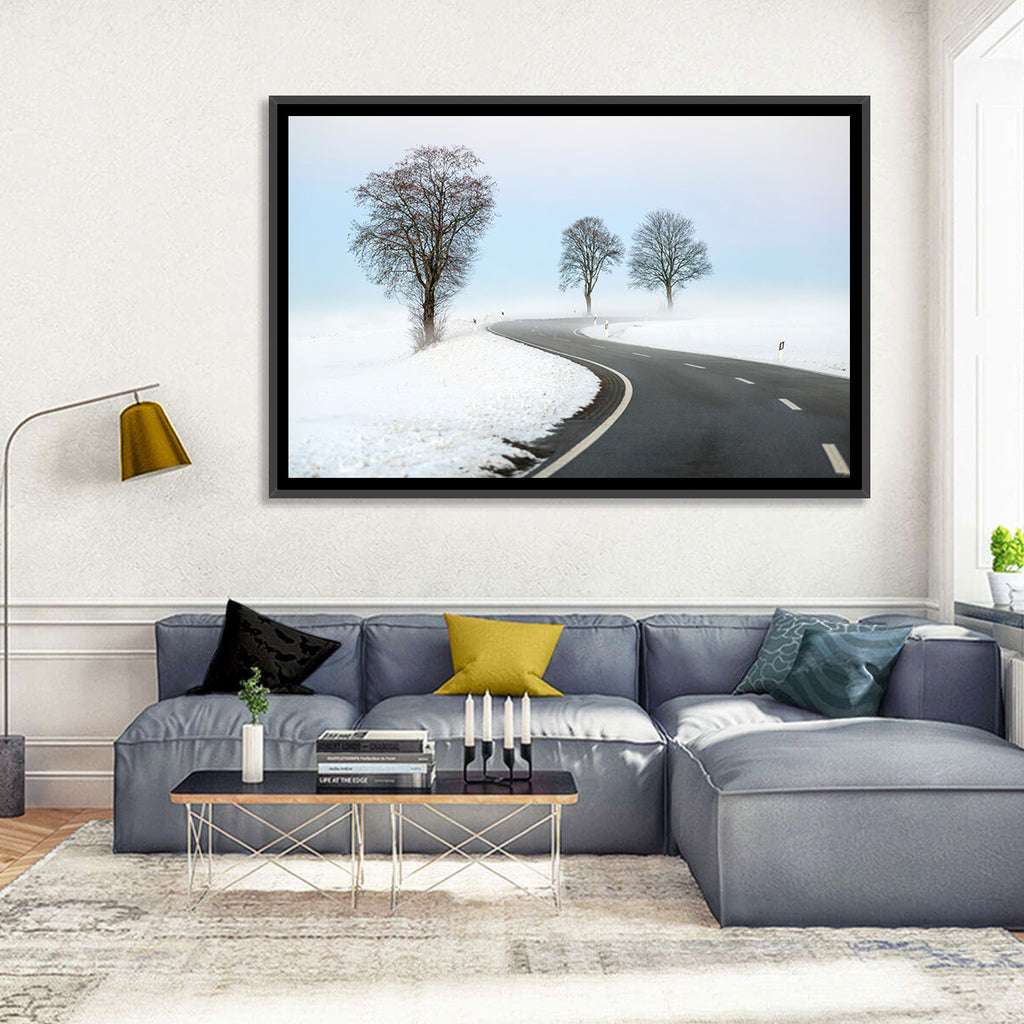 Foggy Winter Road Wall Art