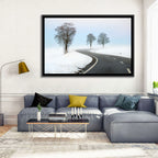 Foggy Winter Road Wall Art