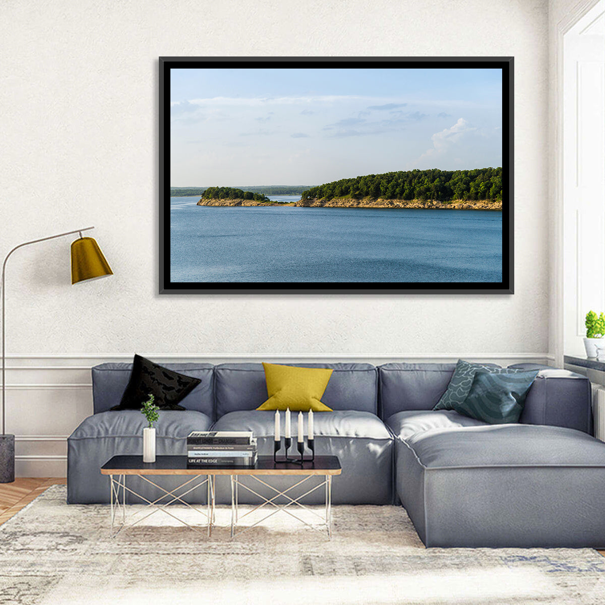 Truman Lake Peninsula Wall Art in a room, landscape