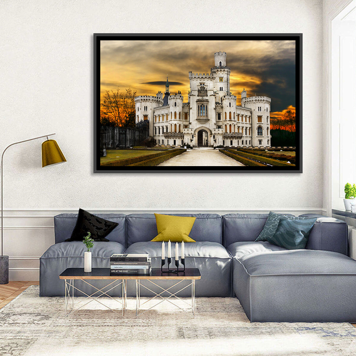 Hluboká Castle at Sunset Wall Art