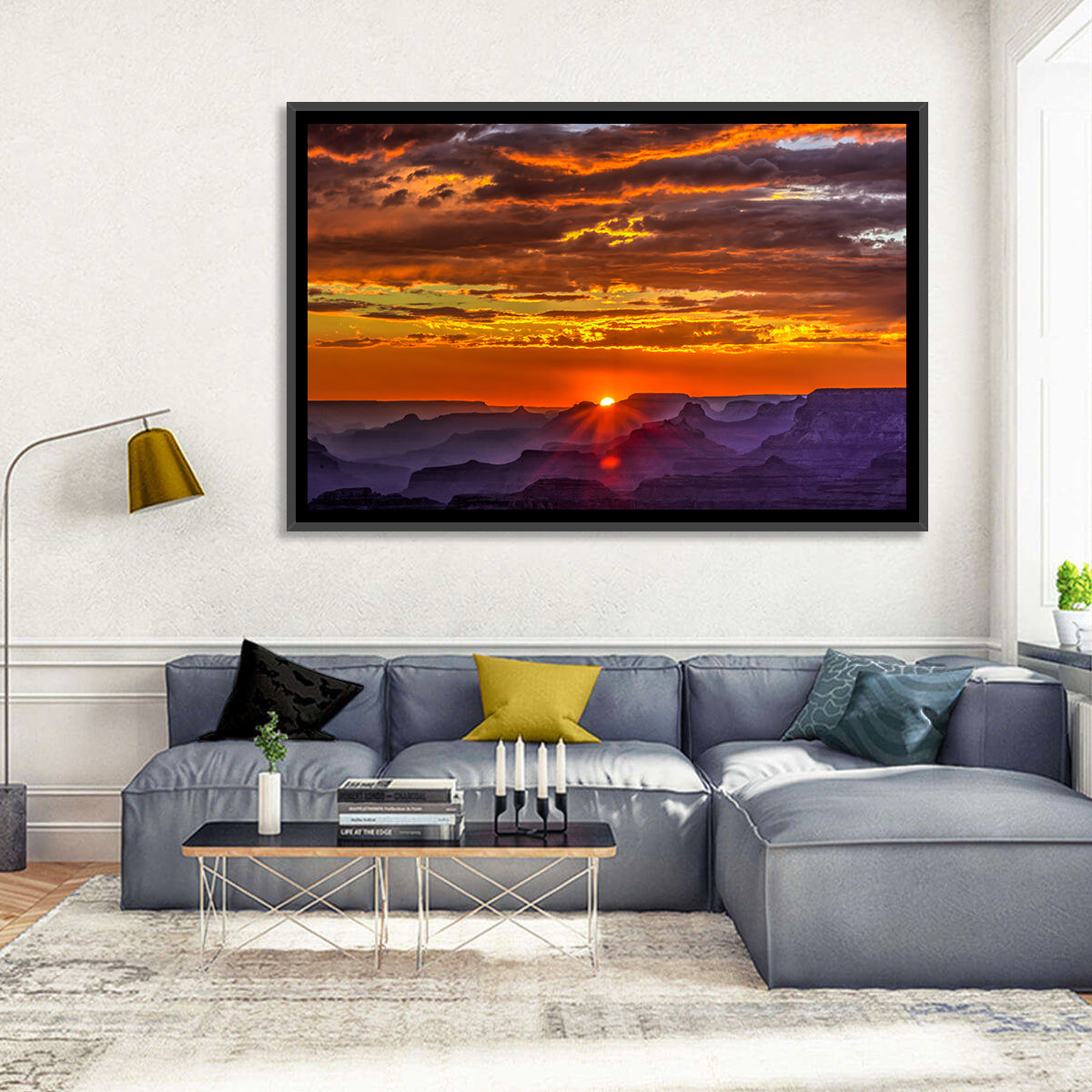 Lipan Point Sunset Sunburst Wall Art