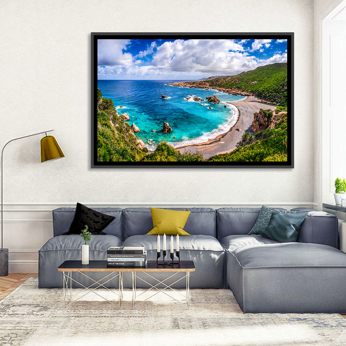 Cala Spinosa Cove, Sardinia Wall Art in a room, landscape