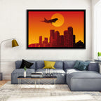 Tri Jet Sunset Skyline Wall Art
