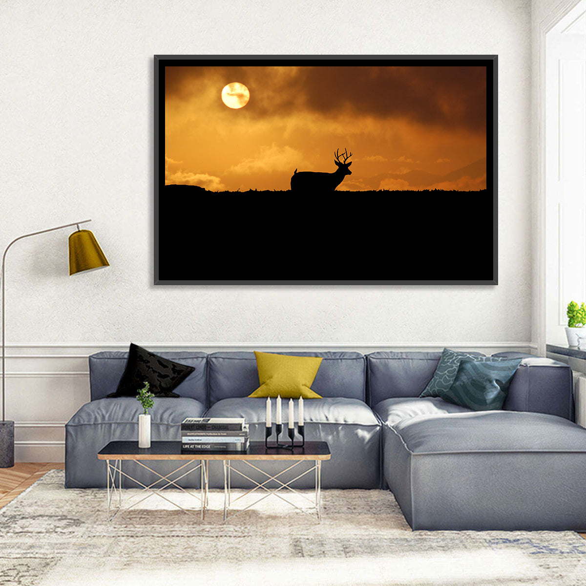 Deer at Sunset Wall Art