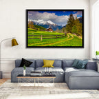 Alpine Meadow Cabin, Swiss Alps Wall Art