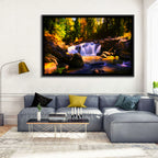 Autumn Mountain Waterfall Wall Art