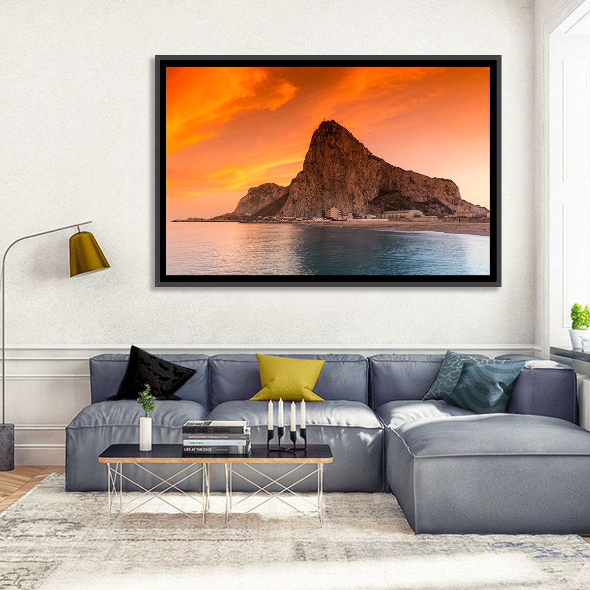 Rock of Gibraltar at Sunset Wall Art