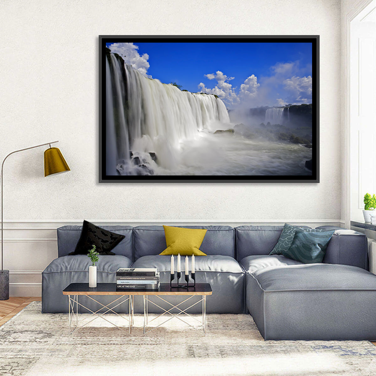 Silky Iguazu Falls, Foz Do Iguaçu Wall Art in a room, landscape