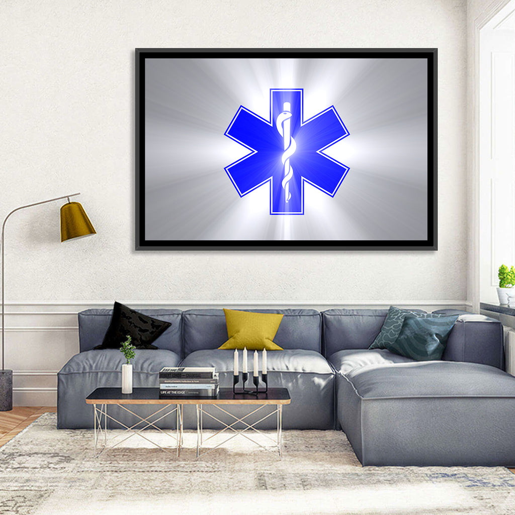 Star of Life with Rod of Asclepius Wall Art
