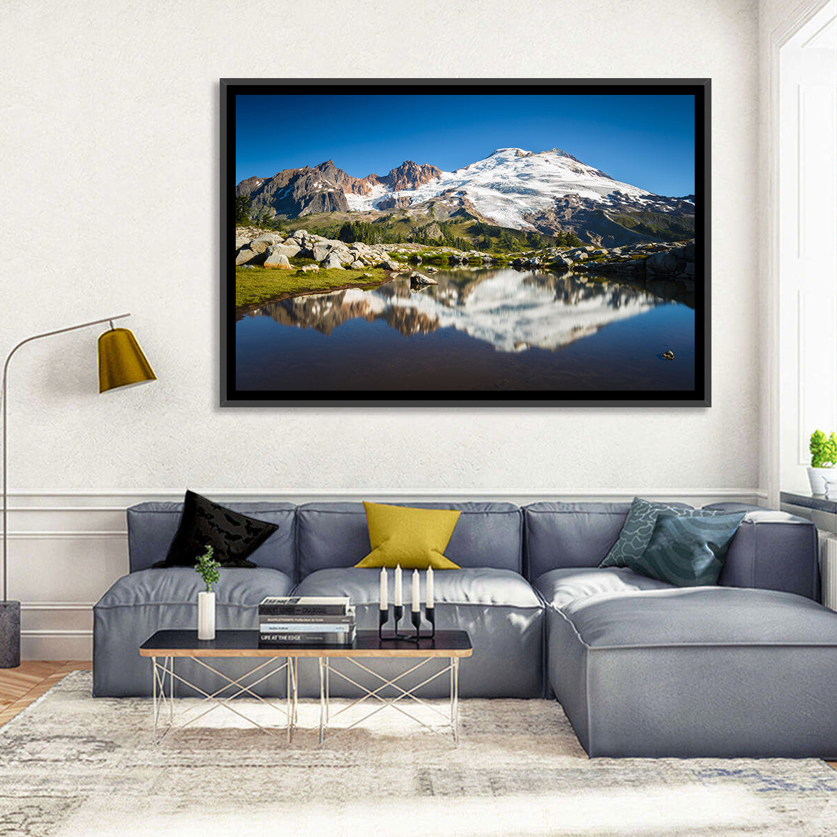 Snow-capped Mount Baker Wall Art in a room, landscape