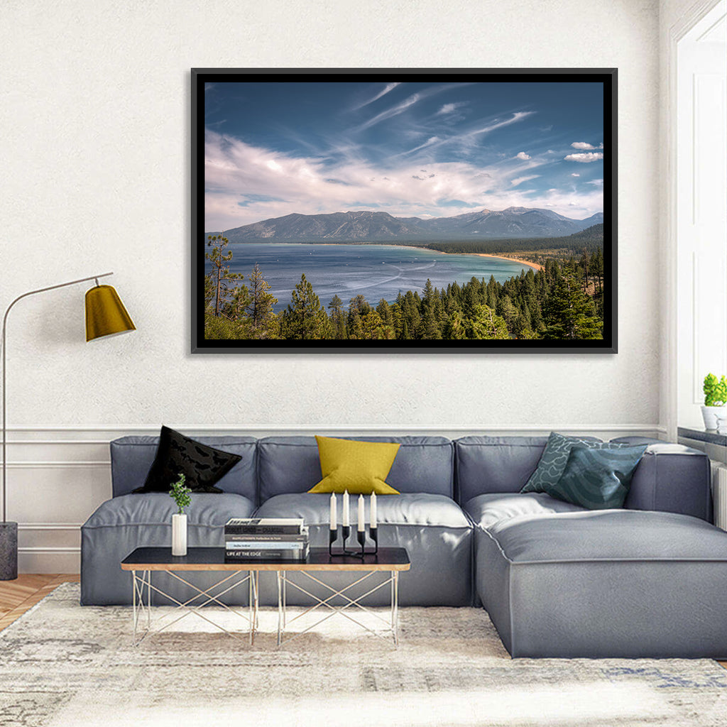 Pines Above a Blue Lake Wall Art