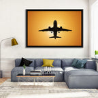 Sunset Jet Silhouette Wall Art