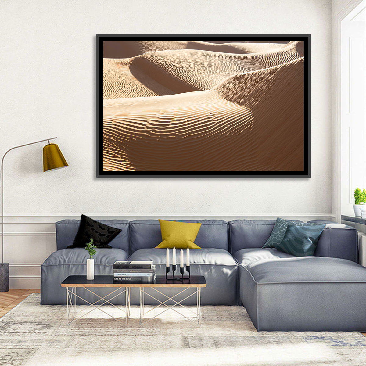 Sahara Sand Dunes Close-up Wall Art in a room, landscape