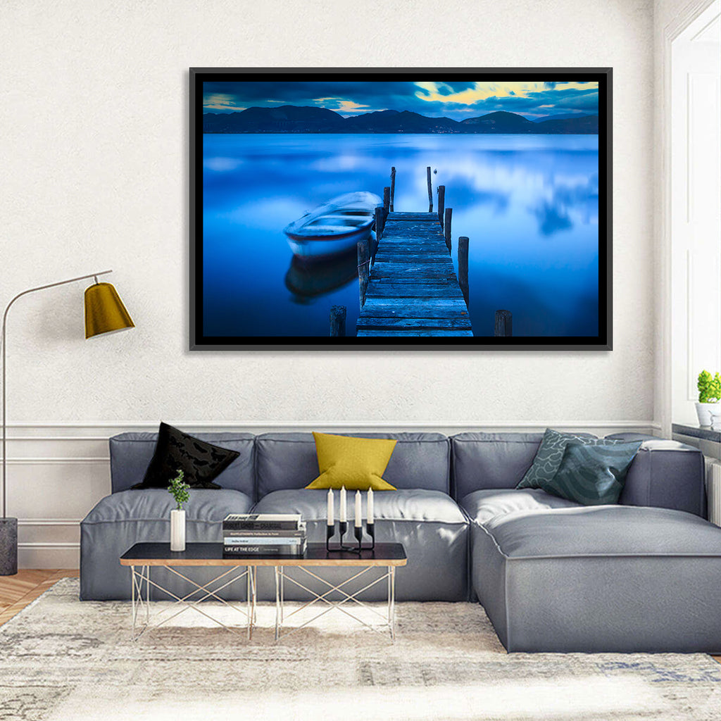 Boat and Wooden Pier Wall Art
