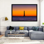 Minimalist Lighthouse Silhouette at Twilight Wall Art
