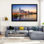 Nashville Skyline Over the Cumberland River Wall Art