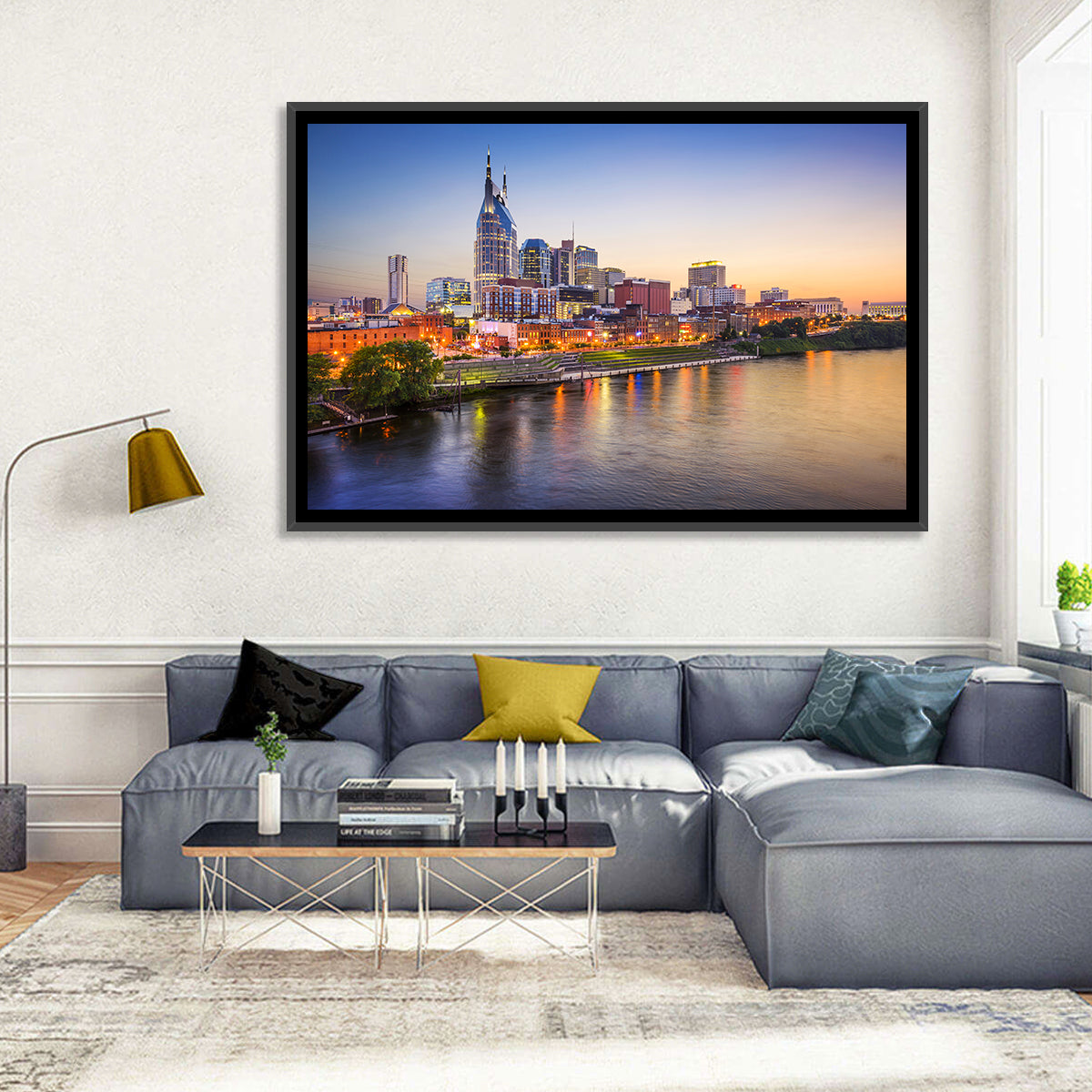 Nashville Skyline Over the Cumberland River Wall Art