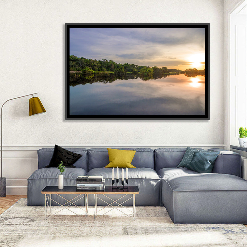 Amazon River Sunset Reflection Wall Art