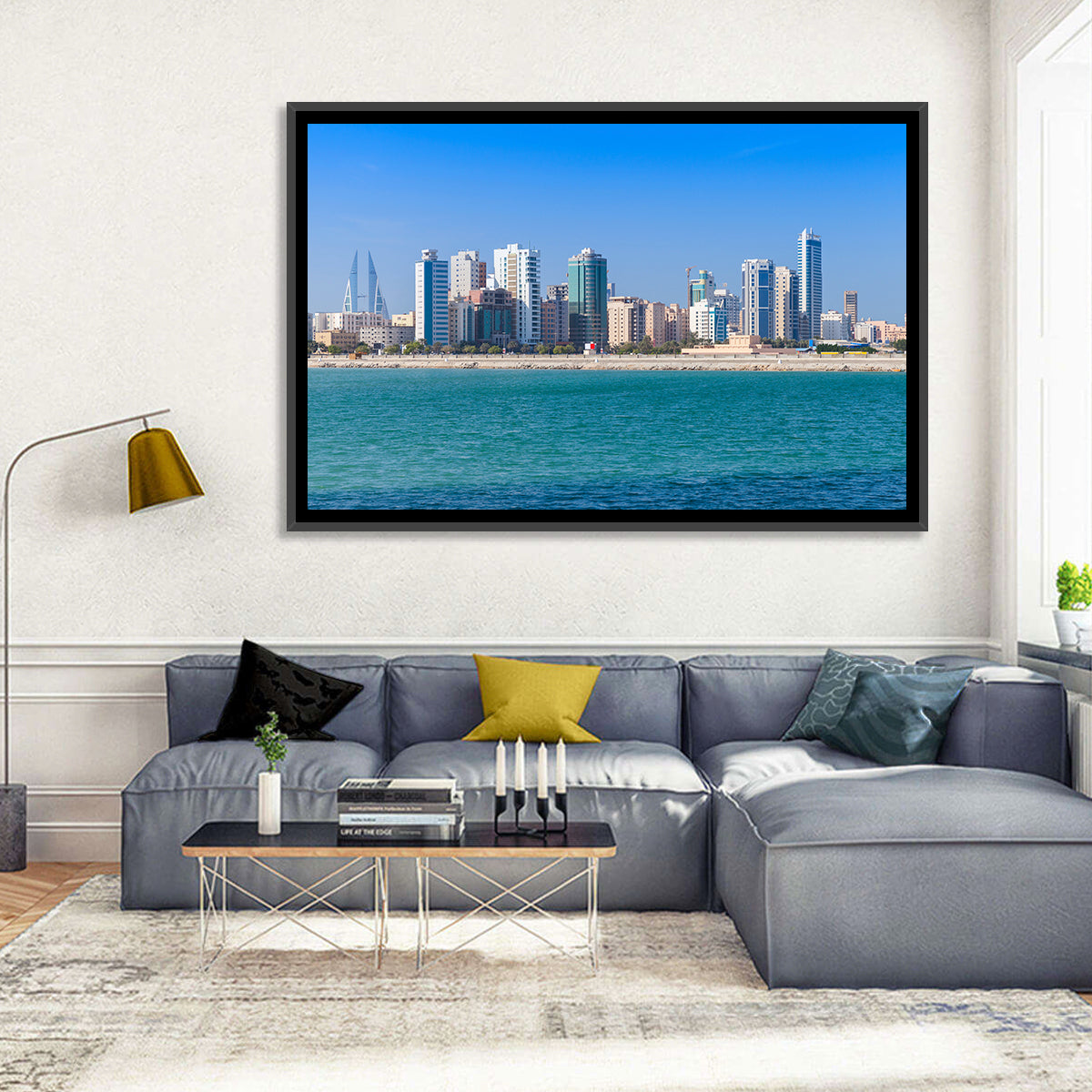 Manama Skyline, Bahrain Wall Art in a room, landscape